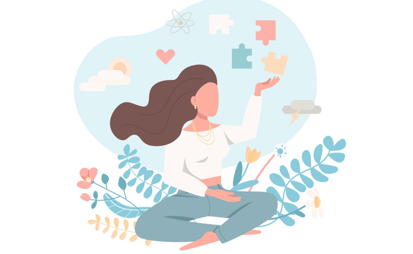 Psychologically,Healthy,Female,Color,Character,Emotional,Wellbeing.